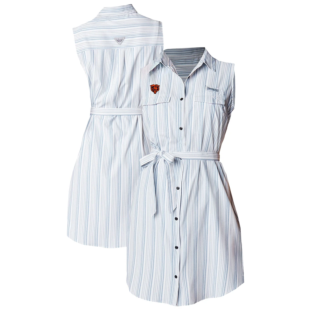 Women's Columbia White Chicago Bears PFG Sun Drifter Woven Dress