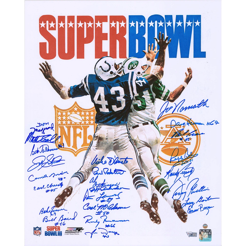 1969 New York Jets Autographed Super Bowl III Program 16" x 20" Photo - 24 Signatures