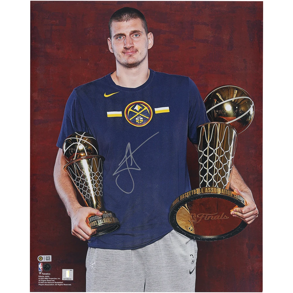 Nikola Jokic Denver Nuggets Autographed 16" x 20" Trophy Shot Photograph