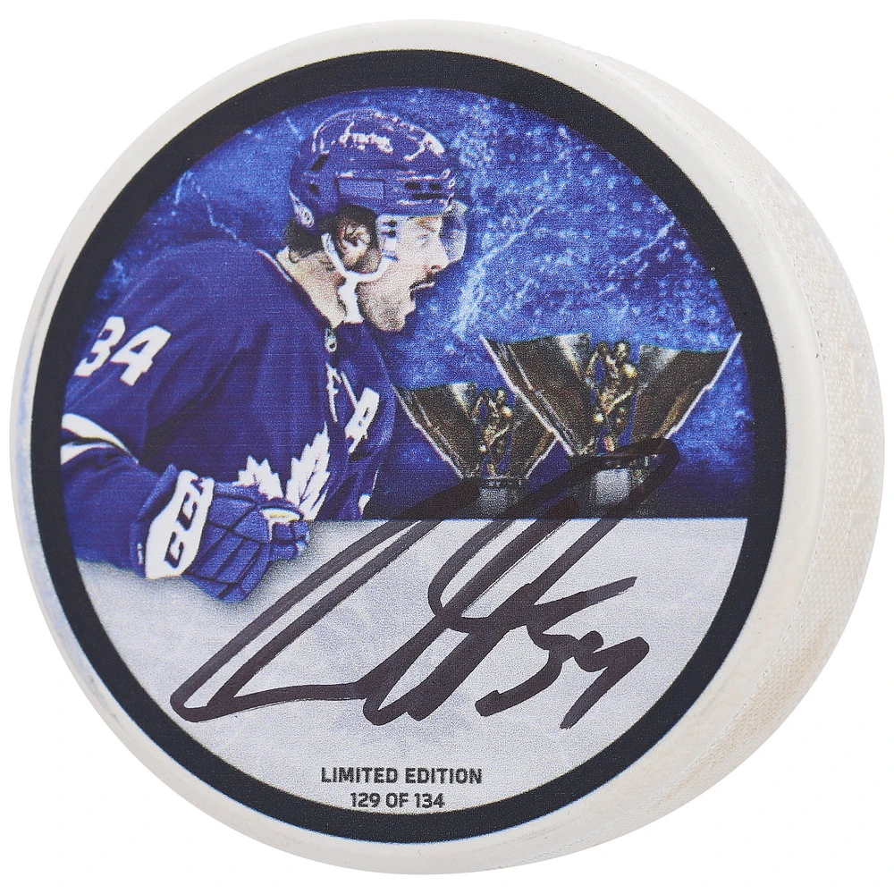 Auston Matthews Toronto Maple Leafs Autographed Printed Puck - Limited Edition of 134