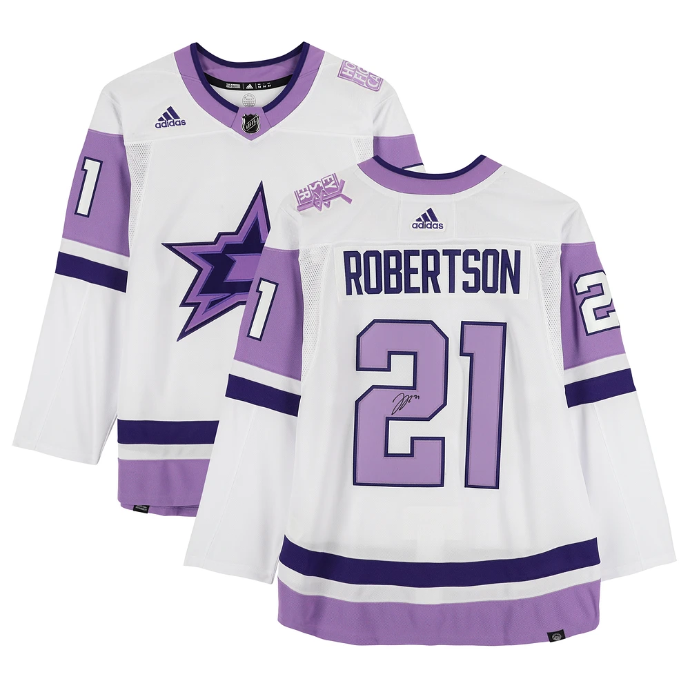 Jason Robertson Dallas Stars Autographed Hockey Fights Cancer adidas Authentic Jersey