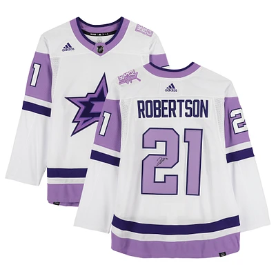 Jason Robertson Dallas Stars Autographed Hockey Fights Cancer adidas Authentic Jersey