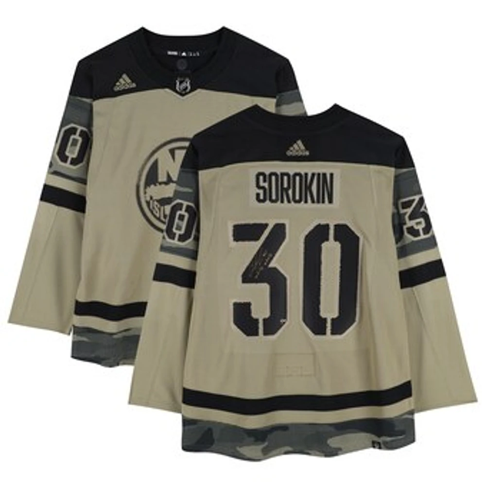 Ilya Sorokin New York Islanders Autographed Camo adidas Authentic Jersey with "White Whale" Inscription - Limited Edition of 30