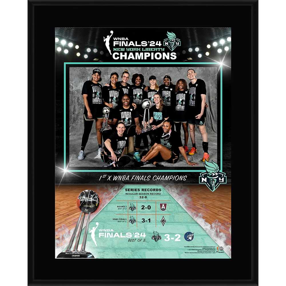 New York Liberty 2024 WNBA Finals Champions 10.5" x 13" Sublimated Plaque