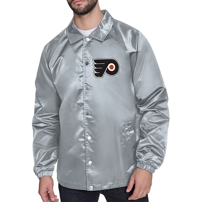 Men's Starter Philadelphia Flyers Printed Logo Coaches Full-Snap Jacket
