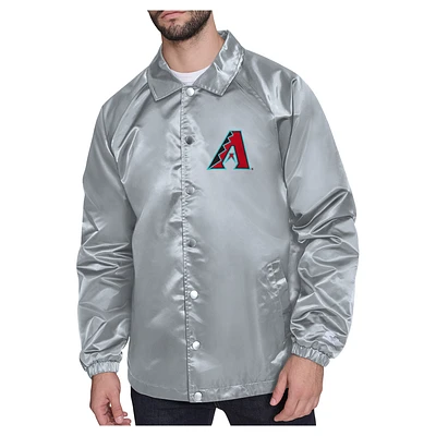 Men's Starter Arizona Diamondbacks Shield Logo Raglan Coaches Full-Snap Jacket