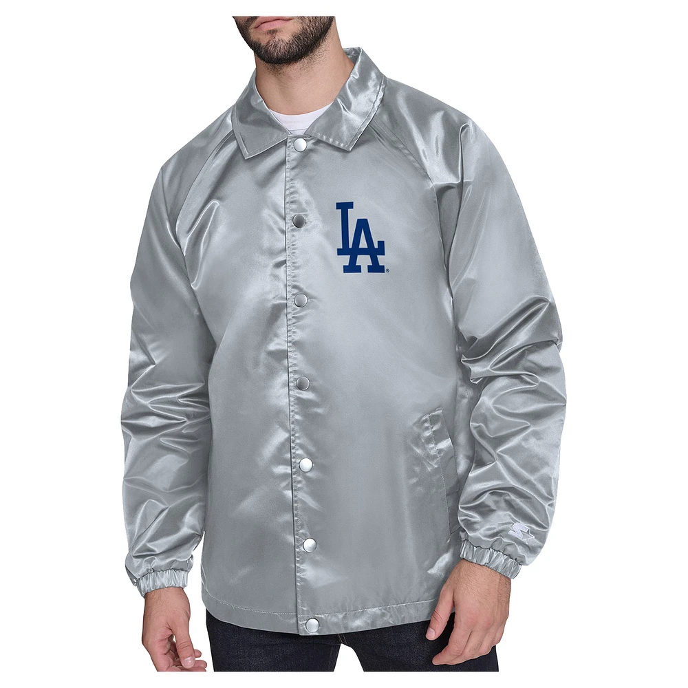 Men's Starter Los Angeles Dodgers Shield Logo Raglan Coaches Full-Snap Jacket