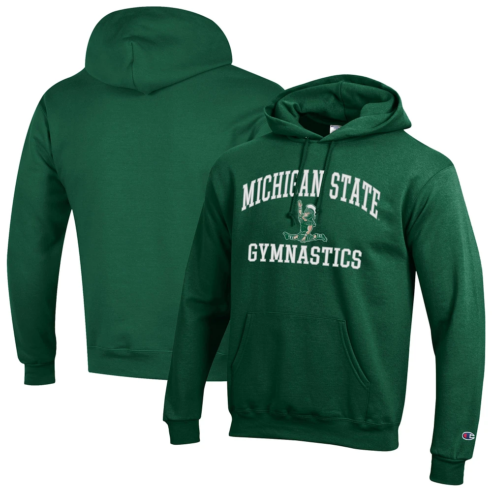 Men's Champion Green Michigan State Spartans Gymnastics Pullover Hoodie