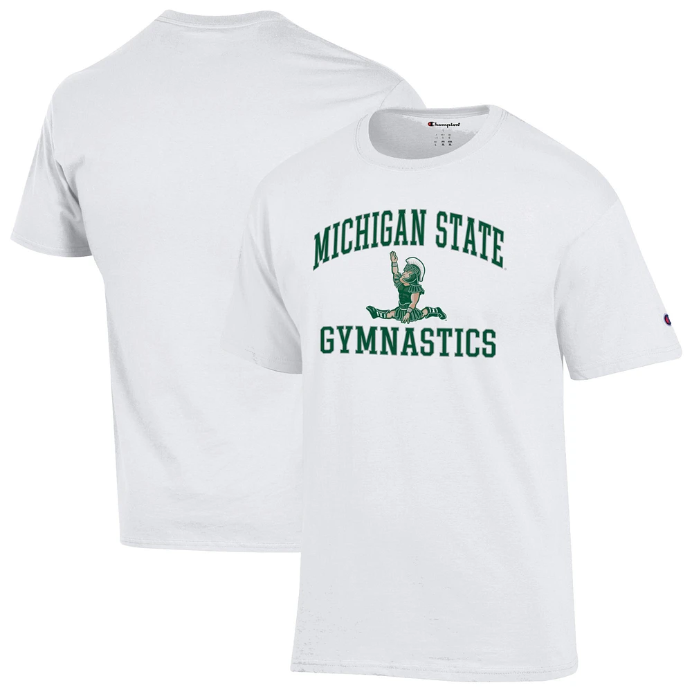 Men's Champion White Michigan State Spartans Gymnastics T-Shirt
