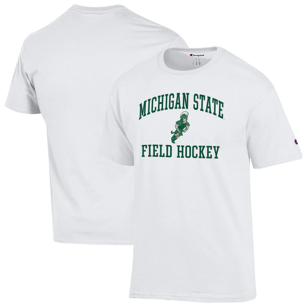 Men's Champion White Michigan State Spartans Field Hockey T-Shirt