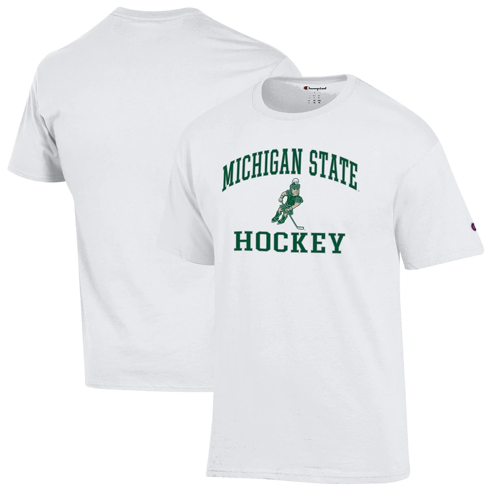 Men's Champion White Michigan State Spartans Hockey T-Shirt