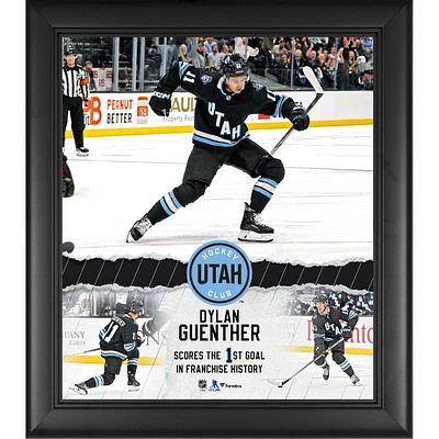 Dylan Guenther Utah Hockey Club Framed 15" x 17" First Goal in Franchise History Collage