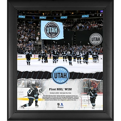 Utah Hockey Club Framed 15" x 17" First Win in Franchise History Collage