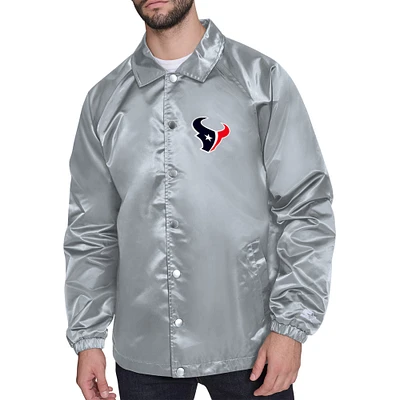 Men's Starter Houston Texans Printed Logo Raglan Coaches Full-Snap Jacket