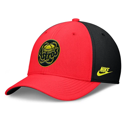 Men's Nike Crimson/Black Houston Astros Neon 90s Rise SwooshFlex Hat