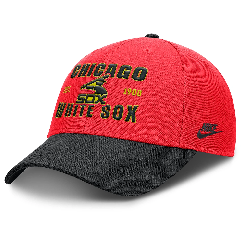 Men's Nike Crimson/Black Chicago White Sox Neon 90s Rise Adjustable Hat