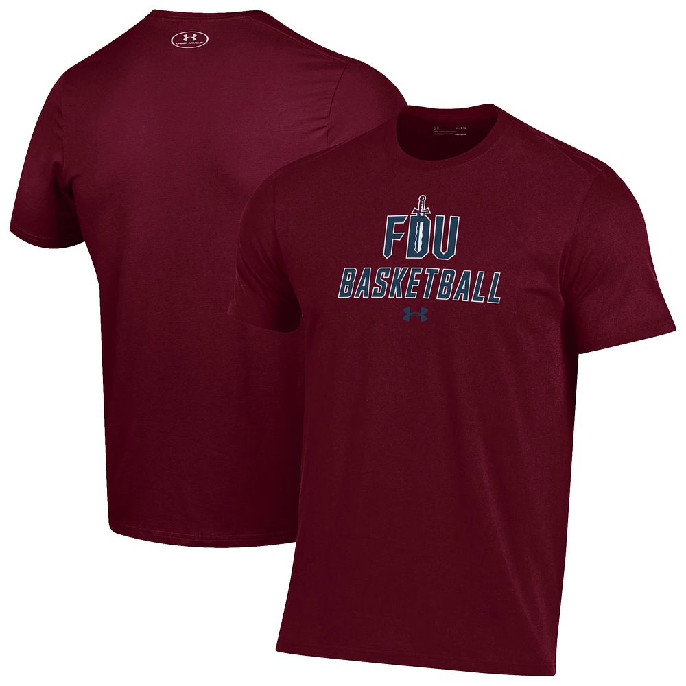 Men's Under Armour Burgundy Fairleigh Dickinson Knights Basketball Performance T-Shirt
