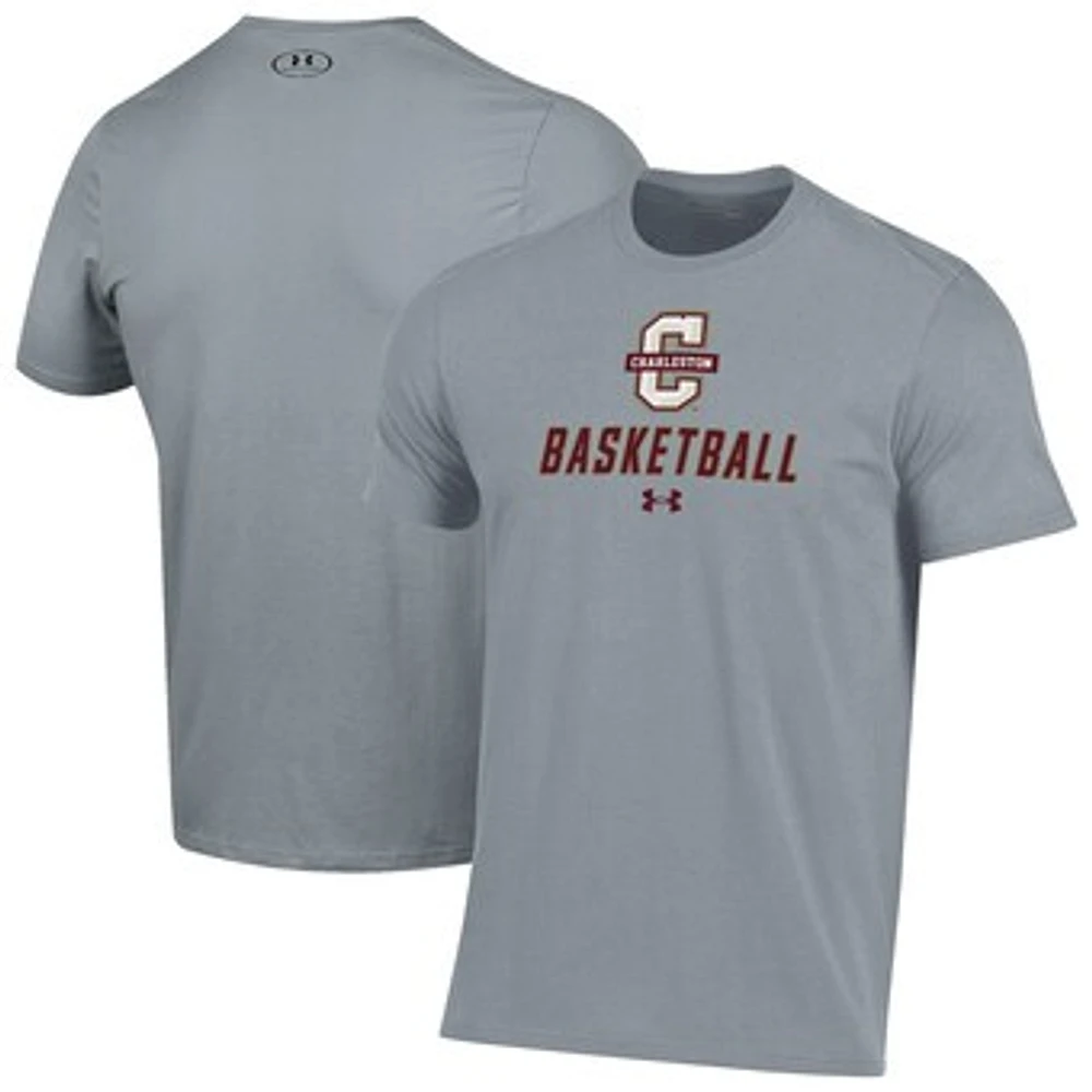 Men's Under Armour Gray Charleston Cougars Basketball Performance T-Shirt