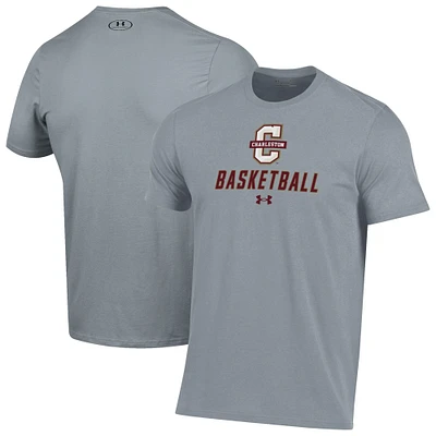 Men's Under Armour Gray Charleston Cougars Basketball Performance T-Shirt