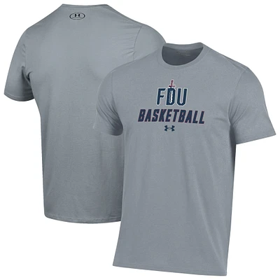 Men's Under Armour Gray Fairleigh Dickinson Knights Basketball Performance T-Shirt