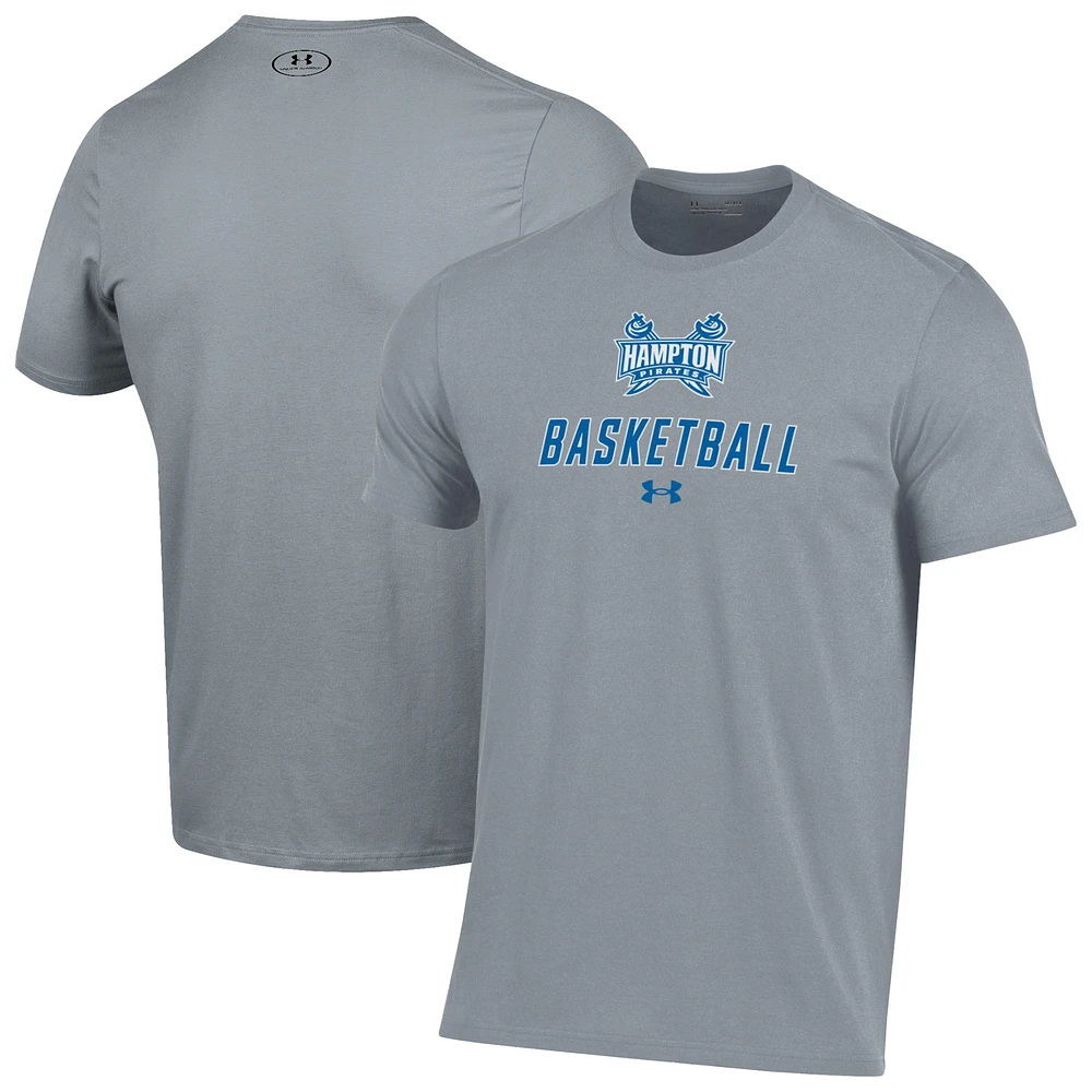 Men's Under Armour Gray Hampton Pirates Basketball Performance T-Shirt