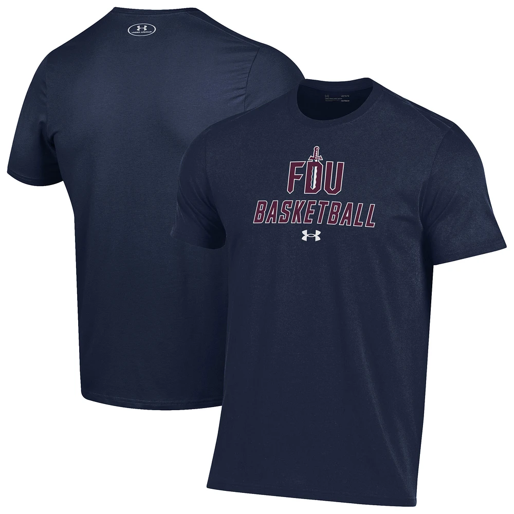 Men's Under Armour Navy Fairleigh Dickinson Knights Basketball Performance T-Shirt