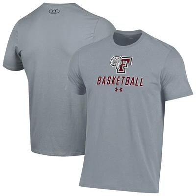 Men's Under Armour Gray Fordham Rams Basketball Performance T-Shirt