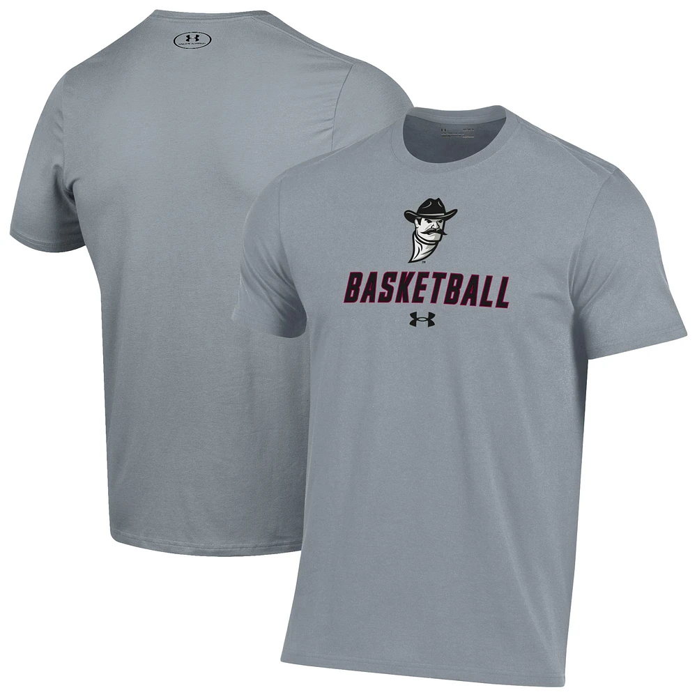 Men's Under Armour Gray New Mexico State Aggies Basketball Performance T-Shirt