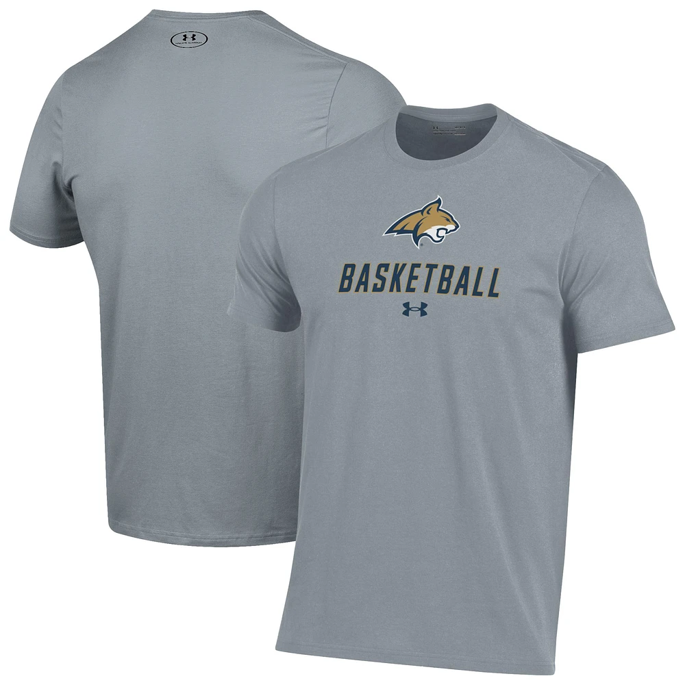 Men's Under Armour Gray Montana State Bobcats Basketball Performance T-Shirt