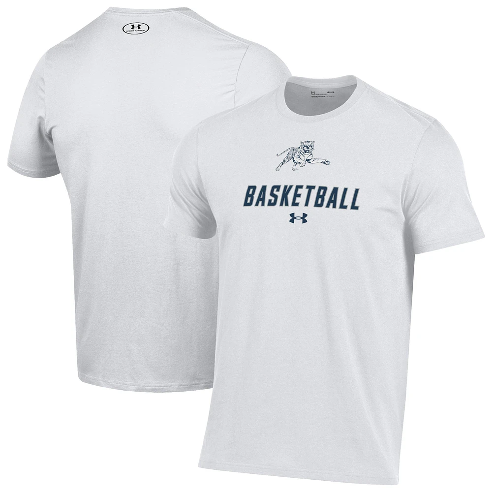 Men's Under Armour White Jackson State Tigers Basketball Performance T-Shirt