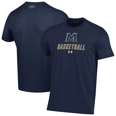 Men's Under Armour  Navy Mount St. Mary's Mountaineers Basketball Performance T-Shirt