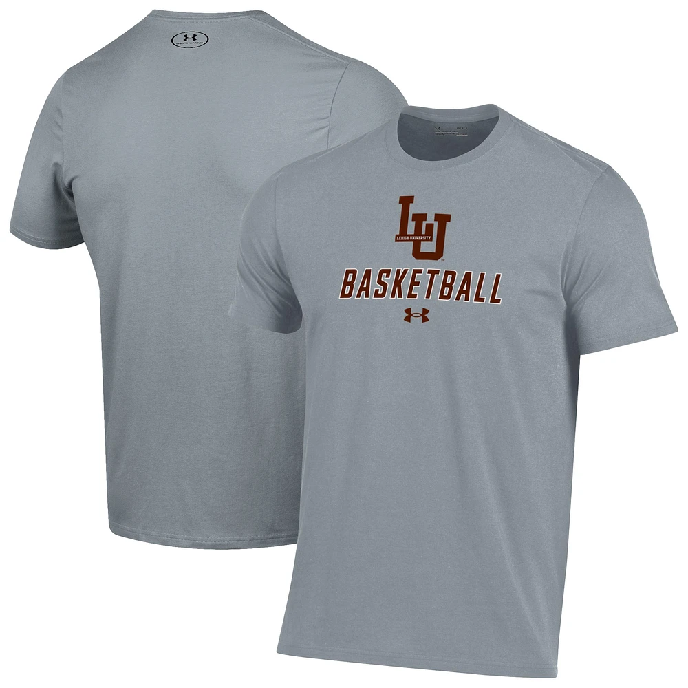 Men's Under Armour Gray Lehigh Mountain Hawks Basketball Performance T-Shirt