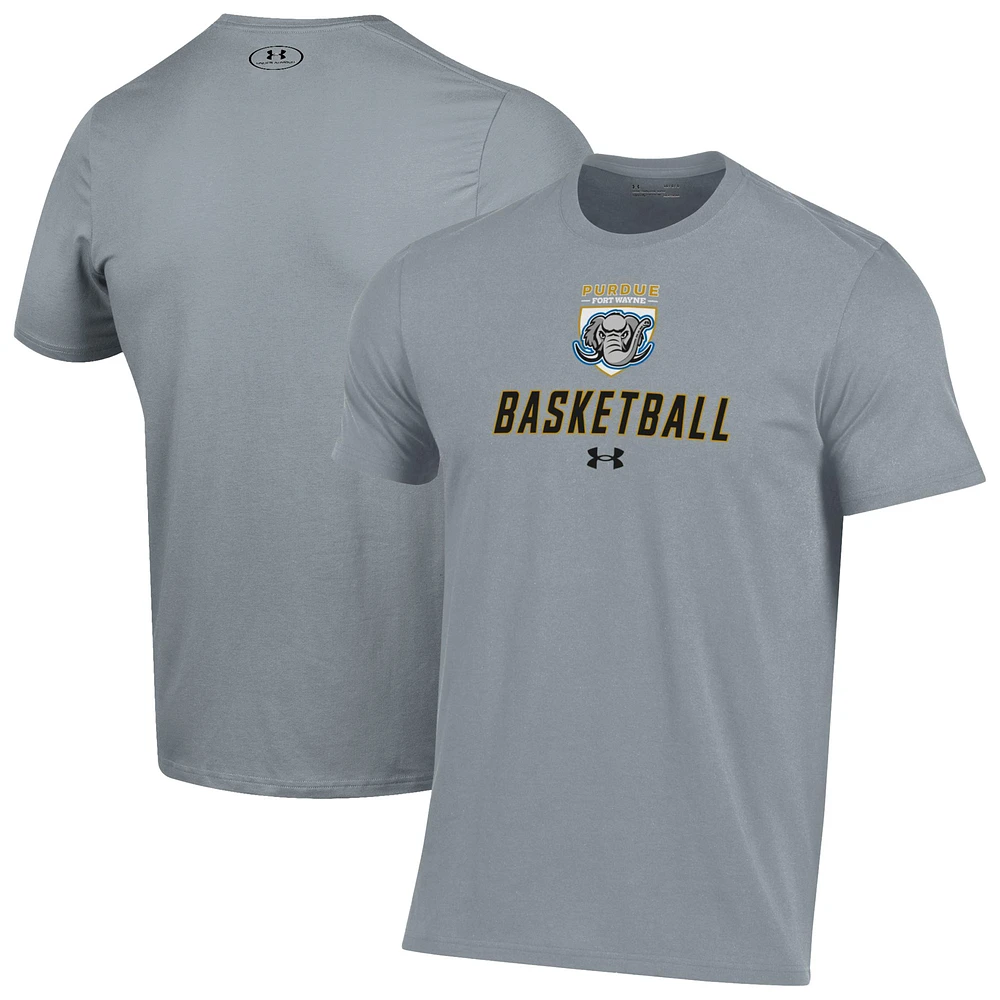 Men's Under Armour Gray Purdue Fort Wayne Mastodons Basketball Performance T-Shirt