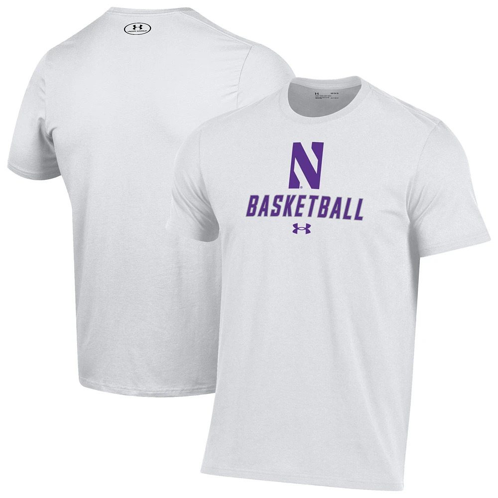 Men's Under Armour White Northwestern Wildcats Basketball Performance T-Shirt