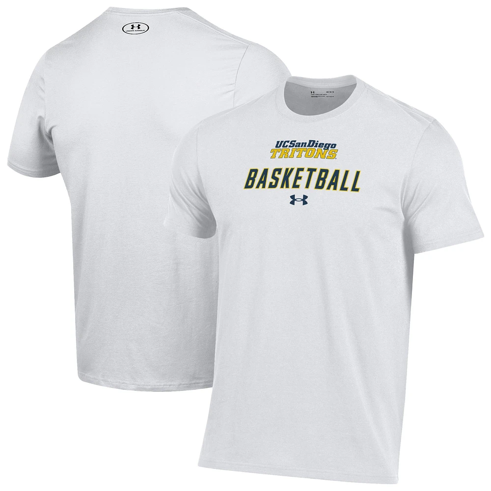 Men's Under Armour White UC San Diego Tritons Basketball Performance T-Shirt