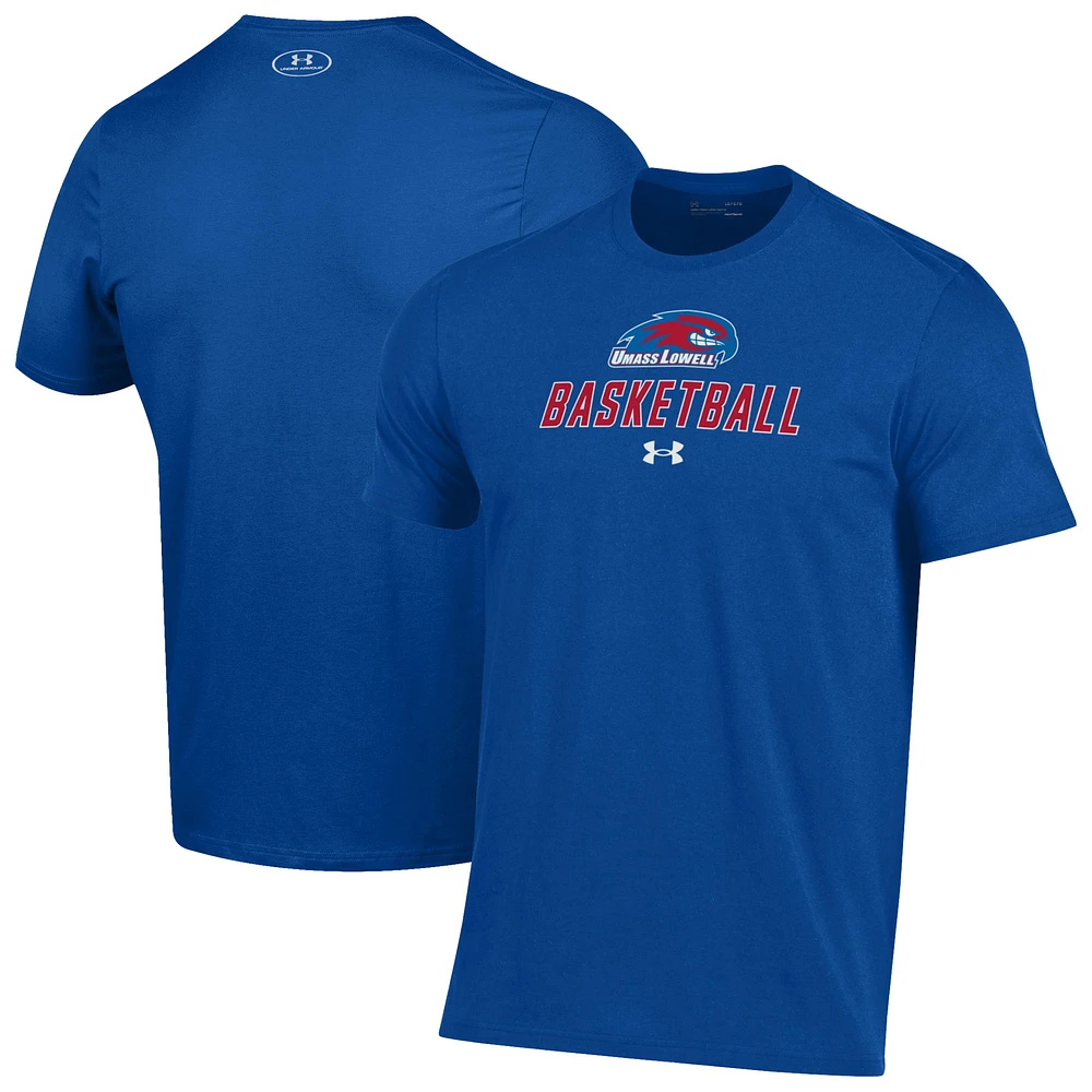 Men's Under Armour Blue UMass Lowell River Hawks Basketball Performance T-Shirt