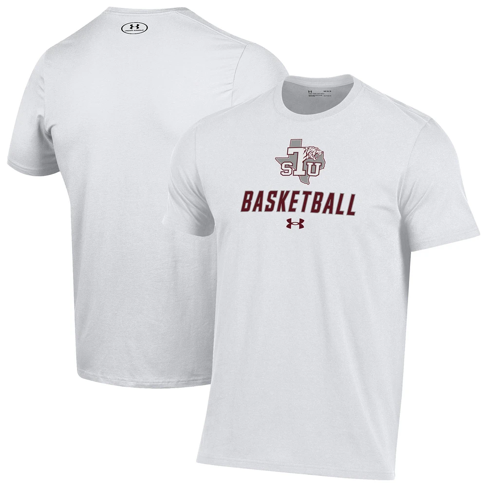 Men's Under Armour White Texas Southern Tigers Basketball Performance T-Shirt
