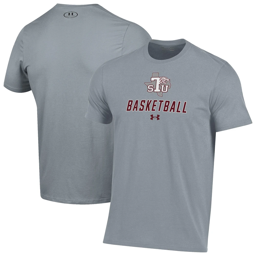 Men's Under Armour Gray Texas Southern Tigers Basketball Performance T-Shirt