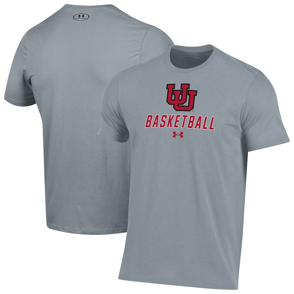 Men's Under Armour Gray Utah Utes Basketball Performance T-Shirt