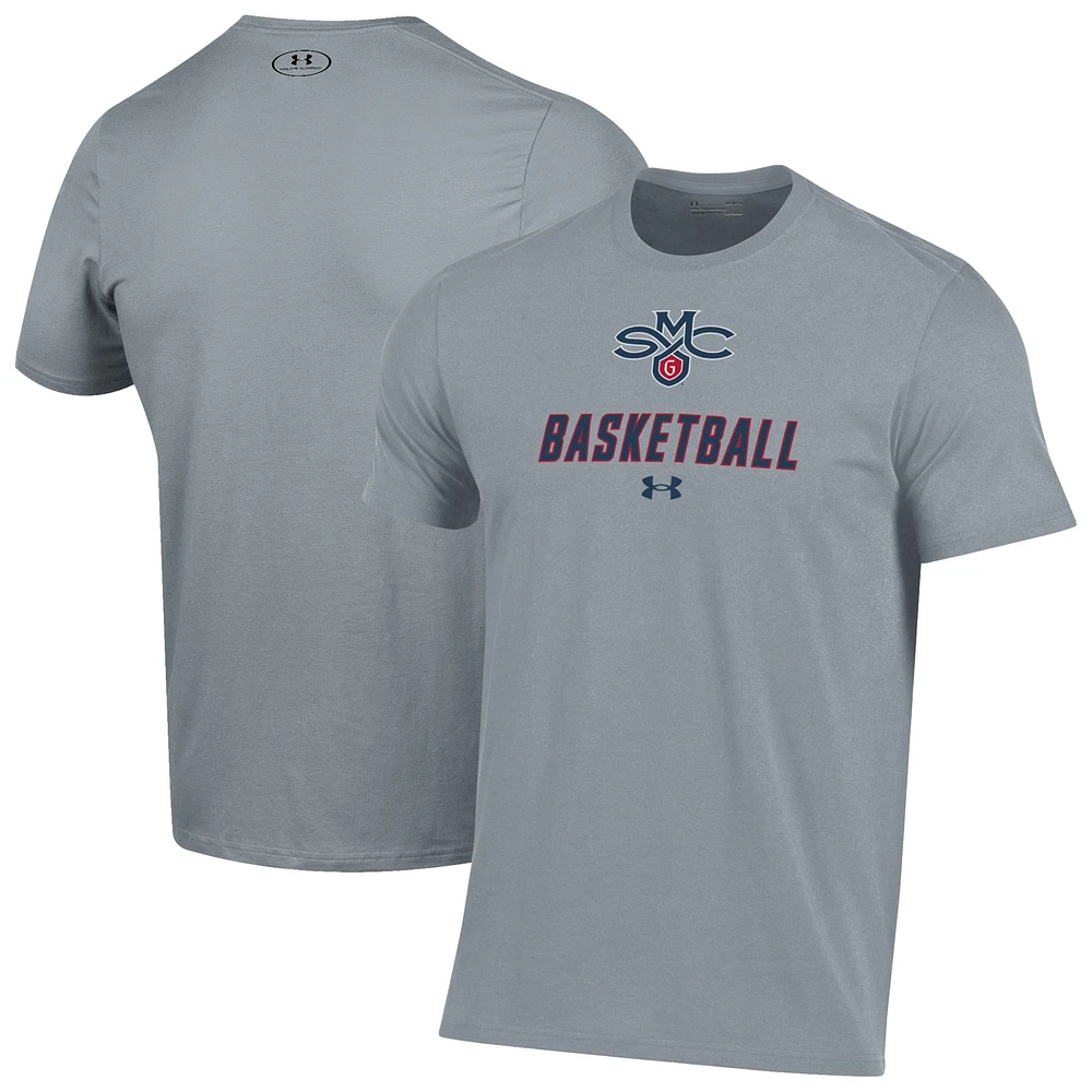 Men's Under Armour Gray Saint Mary's Gaels Basketball Performance T-Shirt