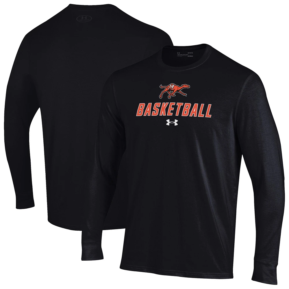 Men's Under Armour Campbell Fighting Camels Basketball Performance Long Sleeve T-Shirt