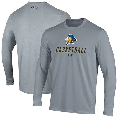 Men's Under Armour Gray Carleton Knights Basketball Performance Long Sleeve T-Shirt
