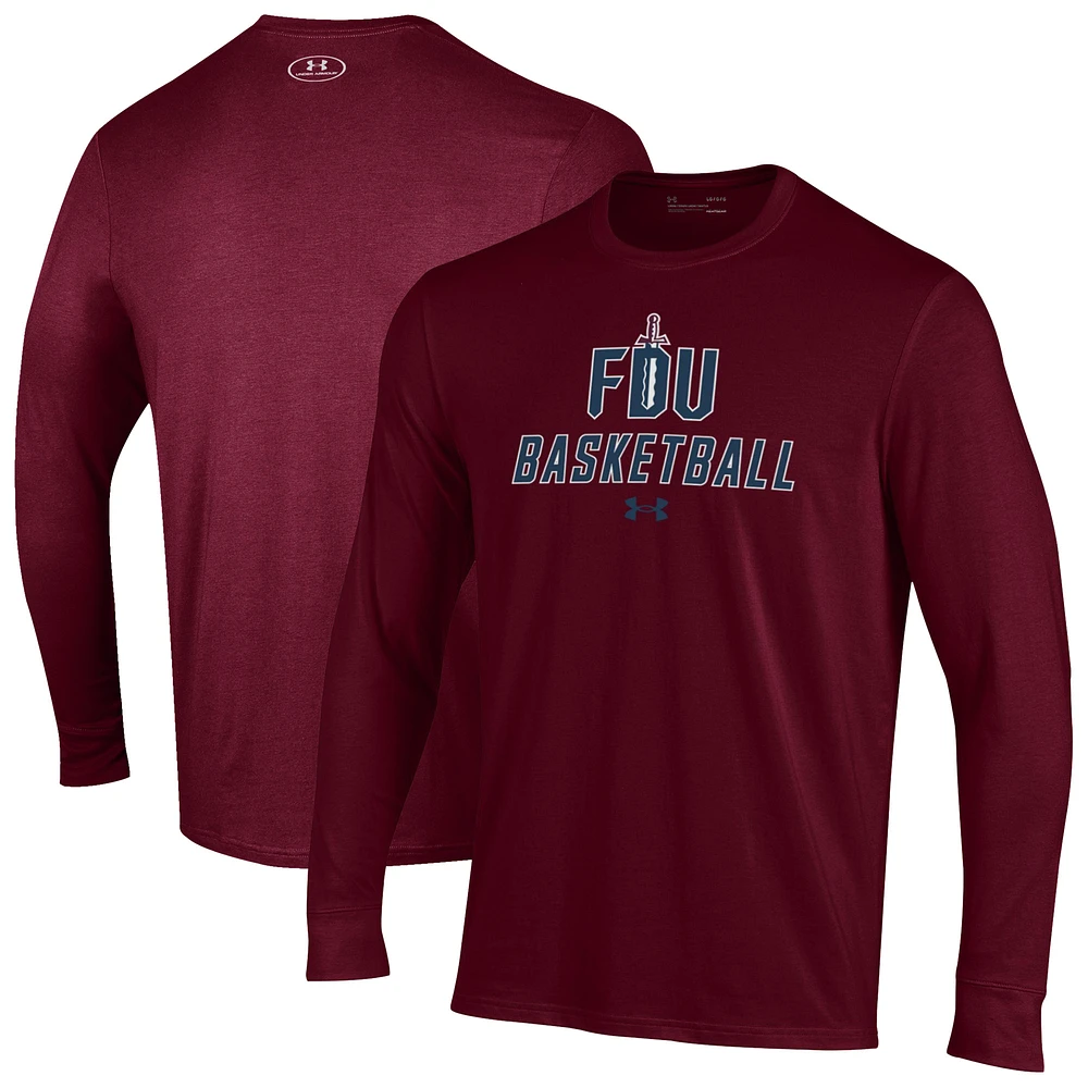 Men's Under Armour Fairleigh Dickinson Knights Basketball Performance Long Sleeve T-Shirt