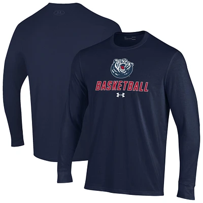 Men's Under Armour Navy Belmont Bruins Basketball Performance Long Sleeve T-Shirt