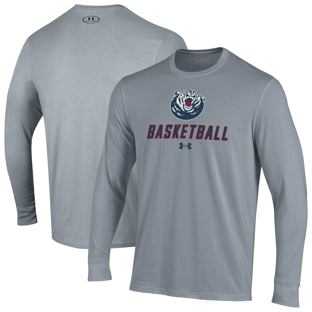 Men's Under Armour Gray Belmont Bruins Basketball Performance Long Sleeve T-Shirt