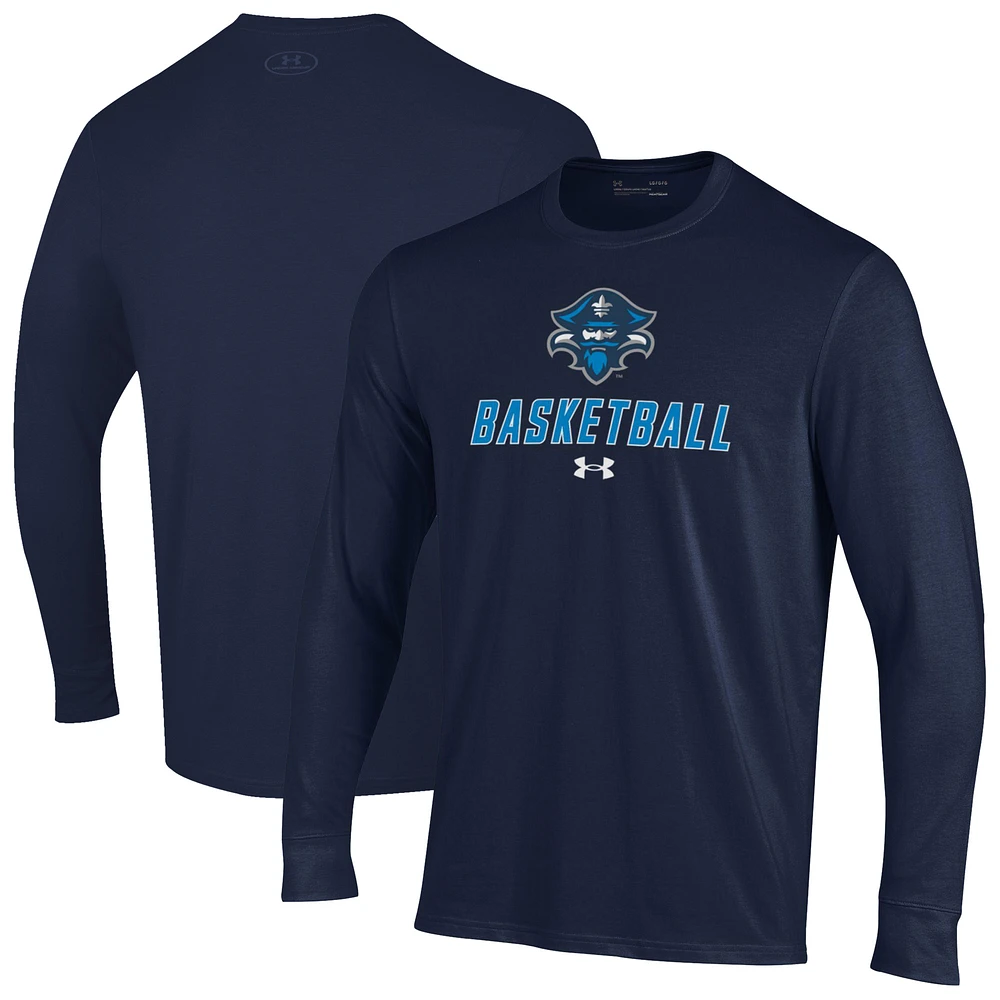 Men's Under Armour Navy New Orleans Privateers Basketball Performance Long Sleeve T-Shirt