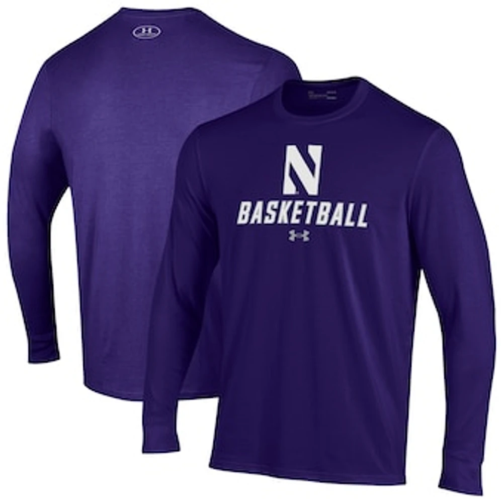 Men's Under Armour Northwestern Wildcats Basketball Performance Long Sleeve T-Shirt