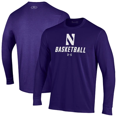 Men's Under Armour Northwestern Wildcats Basketball Performance Long Sleeve T-Shirt