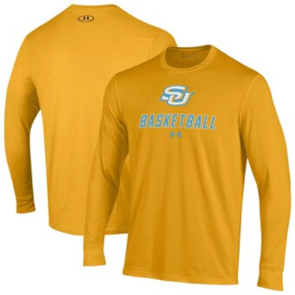 Men's Under Armour Gold Southern University Jaguars Basketball Performance Long Sleeve T-Shirt