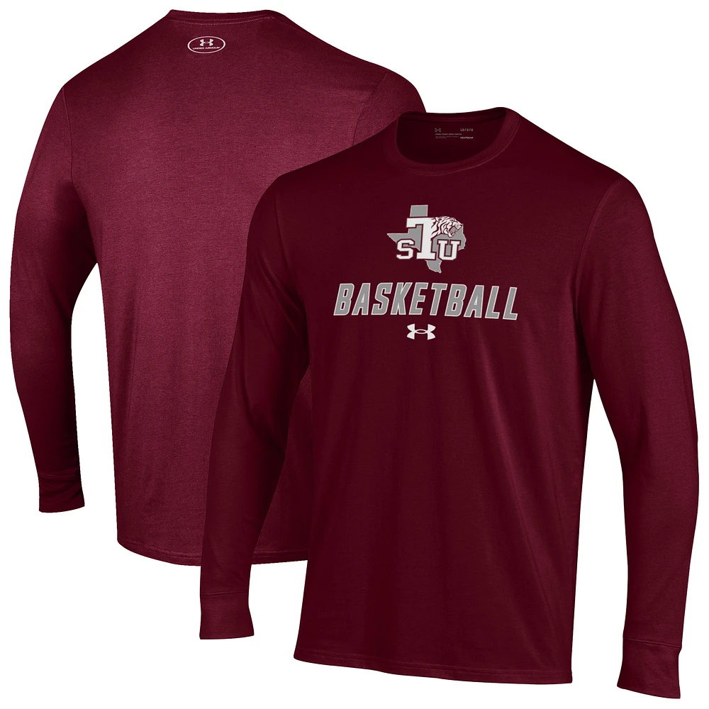 Men's Under Armour Maroon Texas Southern Tigers Basketball Performance Long Sleeve T-Shirt